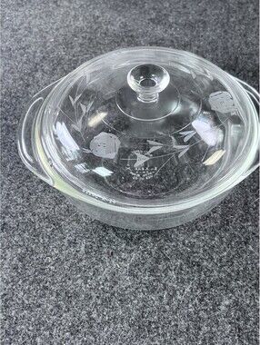 Princess House Heritage Heavy Duty Glass Casserole Round Lid With Pyrex Bottom